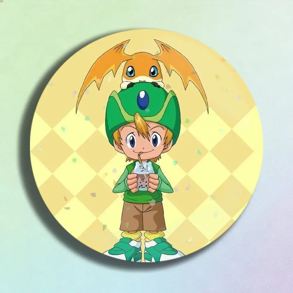 Фото Лазерный значок Digimon Takaishi Takeru: креативная брошь-значок для сумок, одежды, головных уборов, декор, подарки для фанатов и коллекционеров №3