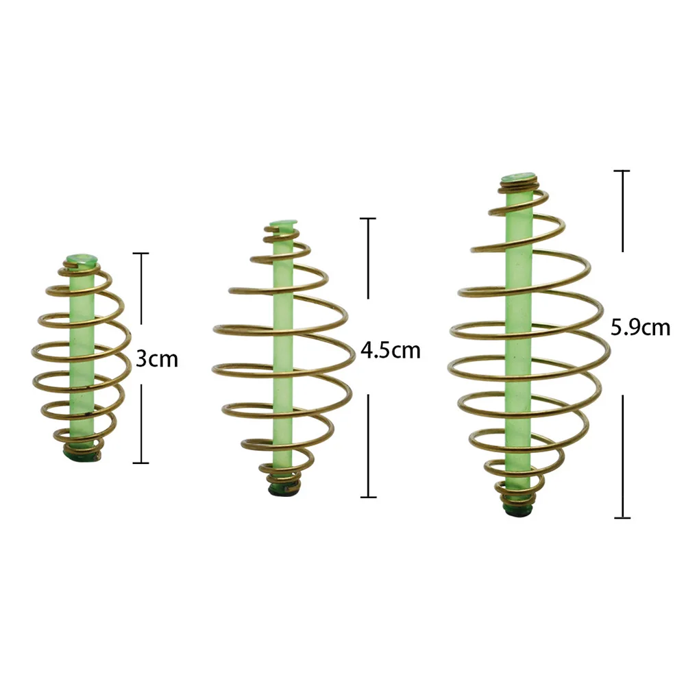 

10pcs Fishing Spring Feeder Bait Cage For Carp Fishing Fresh Tench Bream Coil Inline Method Feeder 3.2-5.9cm Pesca Tackle Tools