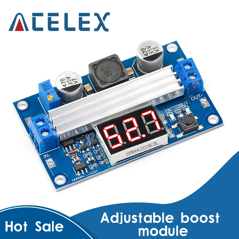 

Усилитель постоянного тока DC-DC 3 ~ 35 В до 3,5 ~ 35 в LTC1871, Повышающий Модуль, преобразователь, Регулируемый источник питания + Вольтметр