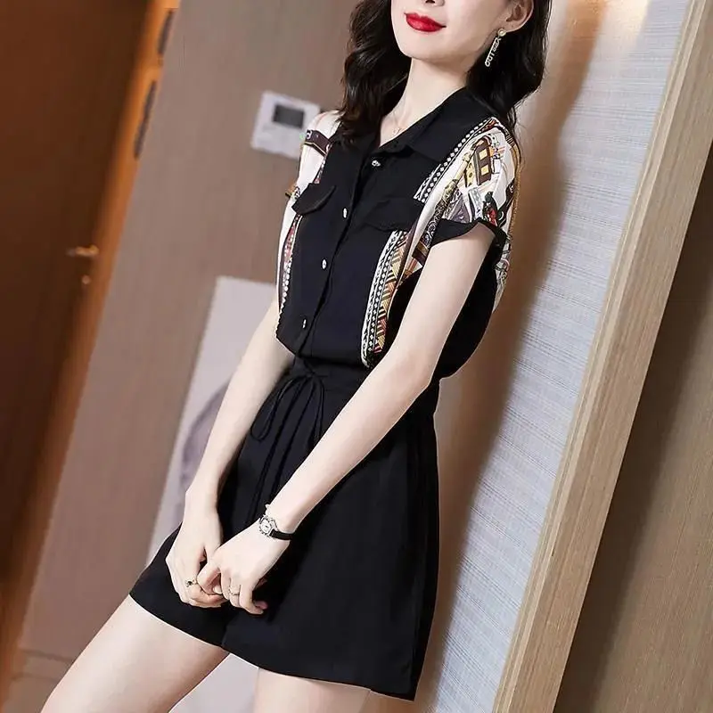 

Jumpsuit women rompers summer 2022 new jumpsuit shorts suit small fashion high waist wide leg pants overalls playsuits female