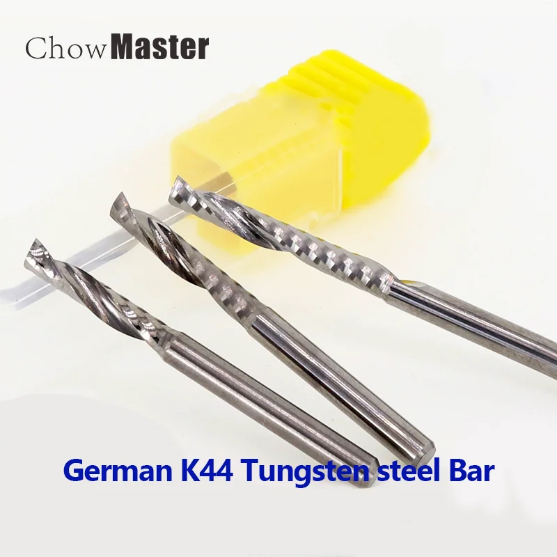 

3.175 Single Flute Spiral Milling Cutter Acrylic Advertising Engraving Machine Cutter PVC Engraving Cutter Head CNC WOOD CUTTER