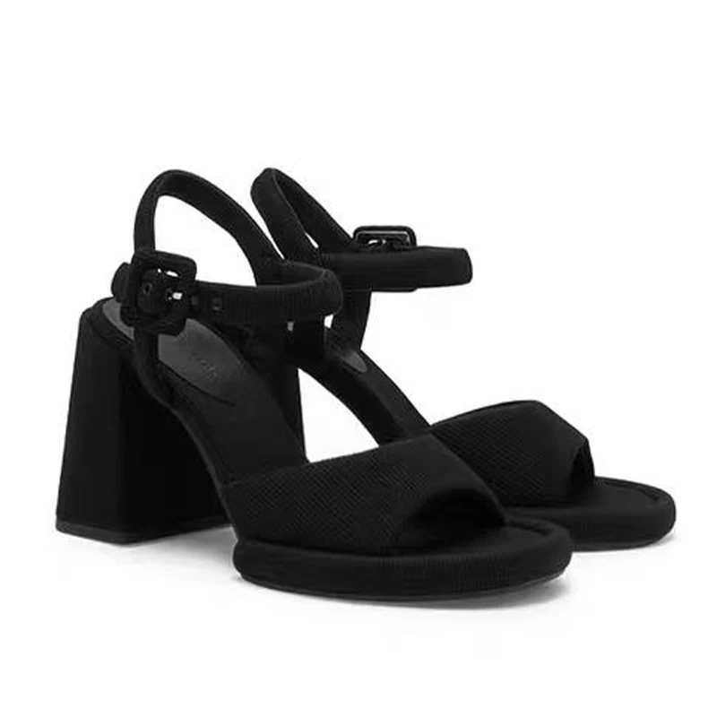 

Брендовые туфли на высоком каблуке, привлекательные женские сандалии, Новинка лета 2023, модные женские туфли-лодочки с круглым носком, класс...