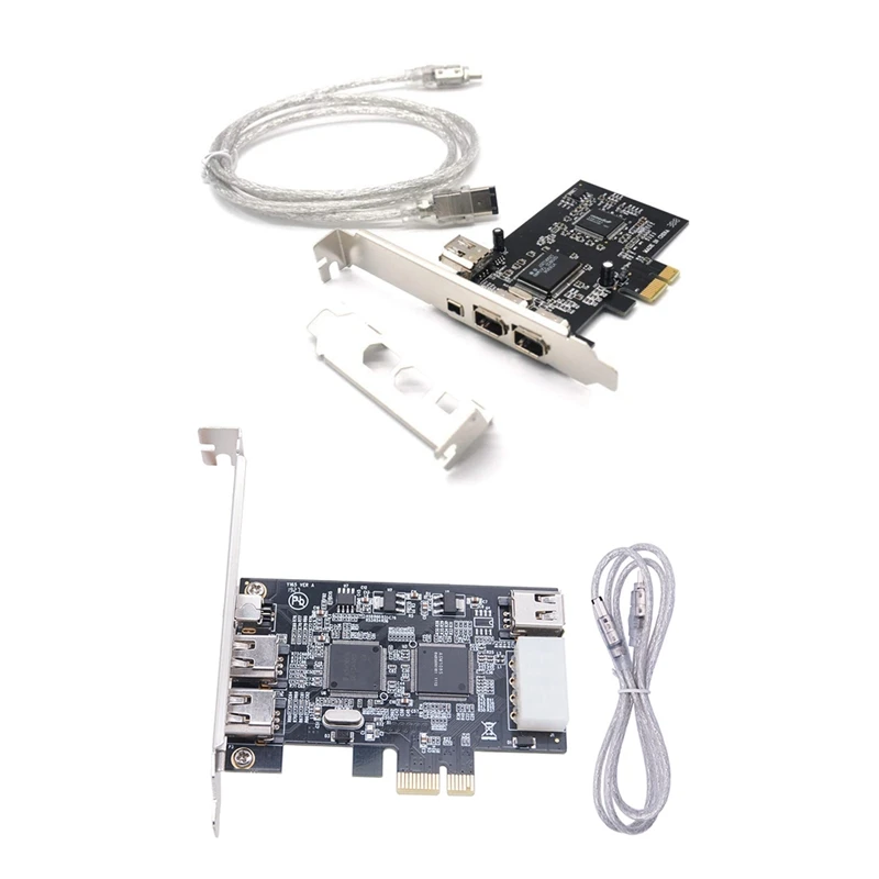 

2Set Pcie 3 Ports 1394A Firewire Expansion Card With PCI-E 1X IEEE 1394A 4 Port(3+1) Firewire Card Adapter 1394 A Pcie