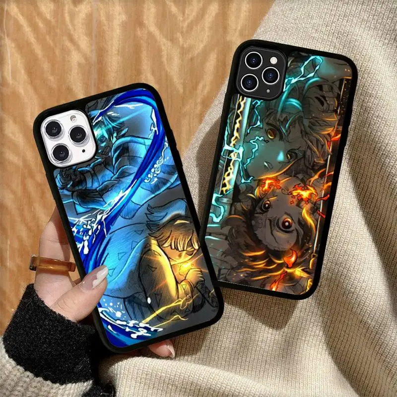 

Kamado Nezuko Kimetsu No Yaiba Demon Slayer Phone Case Silicone PC+TPU Case for iPhone 11 12 13 Pro Max 8 7 6 Plus X SE XR Hard