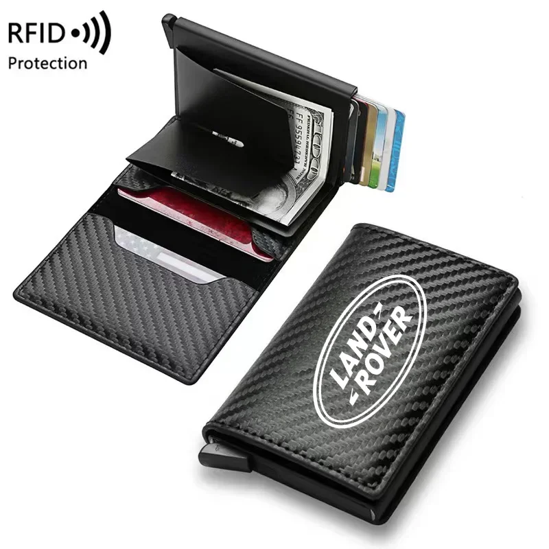 Карманные мужские кошельки из углеродного волокна и кожи с радиочастотной