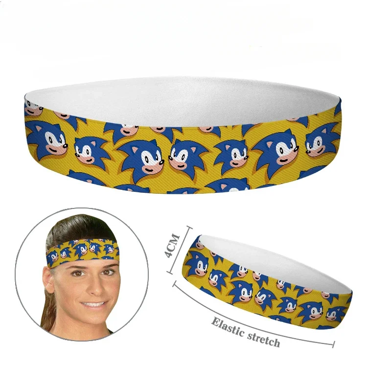 

Sonic Animation Peripheral Sports Sweat-absorbing Headband Running Fitness Forehead Scarf Headband Non-slip Headband