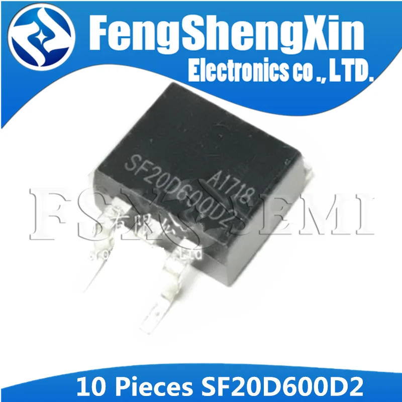 

10pcs SF20D600D2 TO-263 SF20D600 TO263 20D600 20D600D2 600V 20A ULTRAFAST DUAL RECTIFIERS