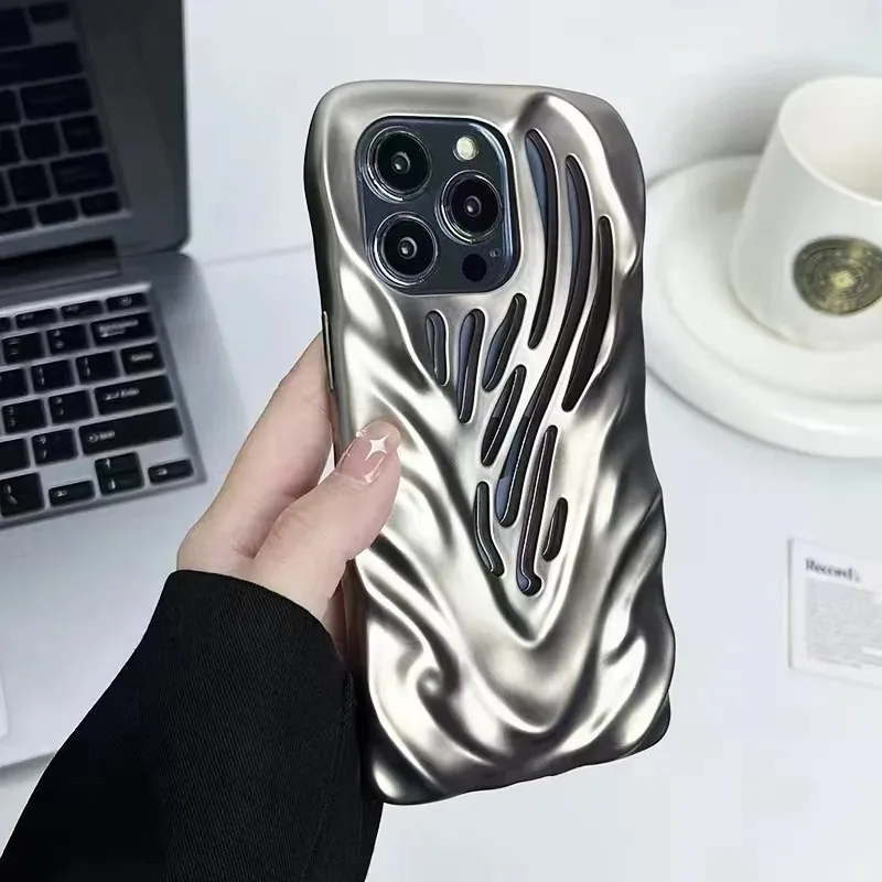 HOCE Роскошные мягкие чехлы для телефонов с полой рябью iPhone 15 14 13 Pro Max