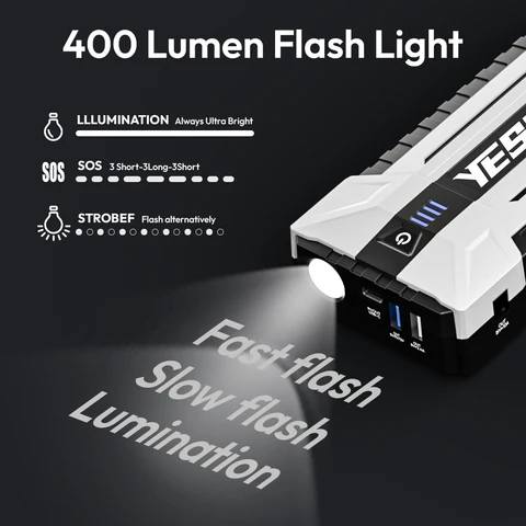 YESPER пусковое устройство для автомобиля, 26800mAh пауэр банк повер, банк для автомобиля, 4120A Пиковый ток Подходящий ВСЕ бензиновые и дизельные двигатели объемом до 10,0 л пусковое для автомобиля