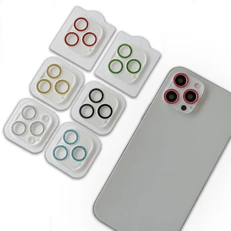 100pcs Lens Protector Glass For IPhone 13 12 11 Pro Max Protective Camera Lens Glass For IPhone14 Diamond Full-Frame Film