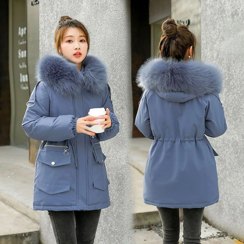 Cotton jacket women's medium length 2022 new winter parka cotton coat women Korean version loose thickened down cotton jackets