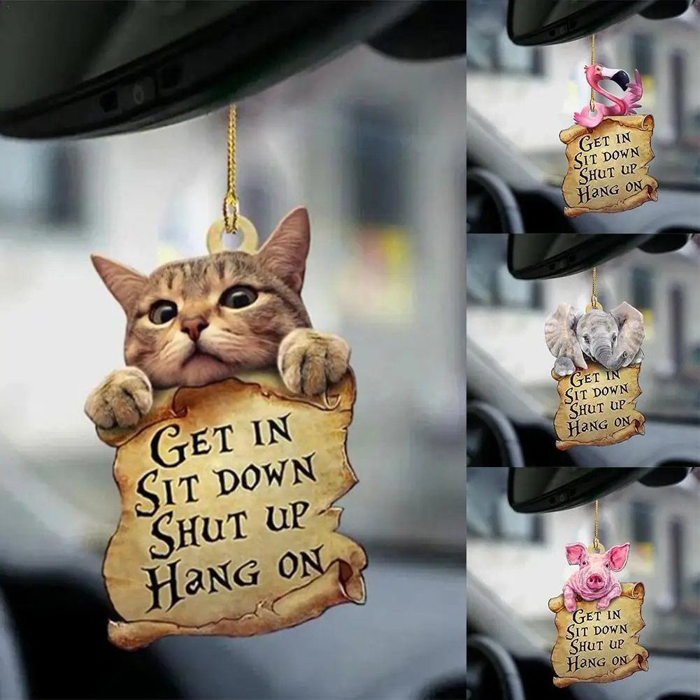 

Cute Anime Car Interior Panda Dog Cat Decoration Auto Rearview Mirror Hanging Pendant For Kawai Car Decoration Gift Accesso Z5O6