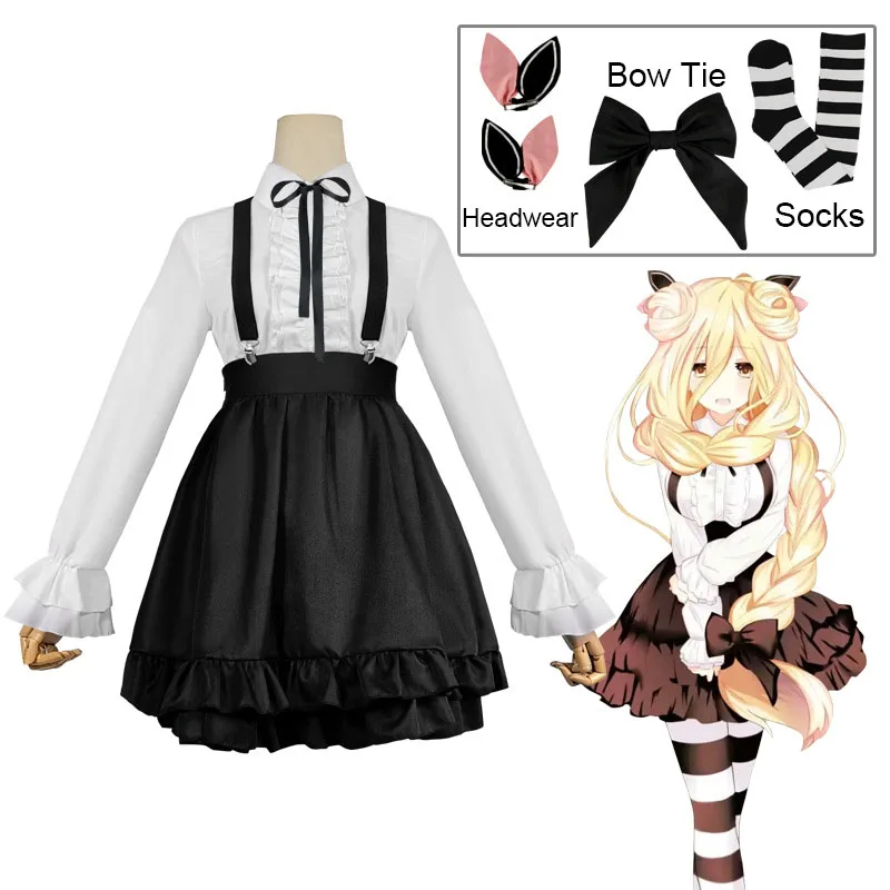 

Anime Date A Live Cosplay Hoshimiya Mukuro Cosplay Costume Cute Princess Dress Headwear Socks Party Full Set