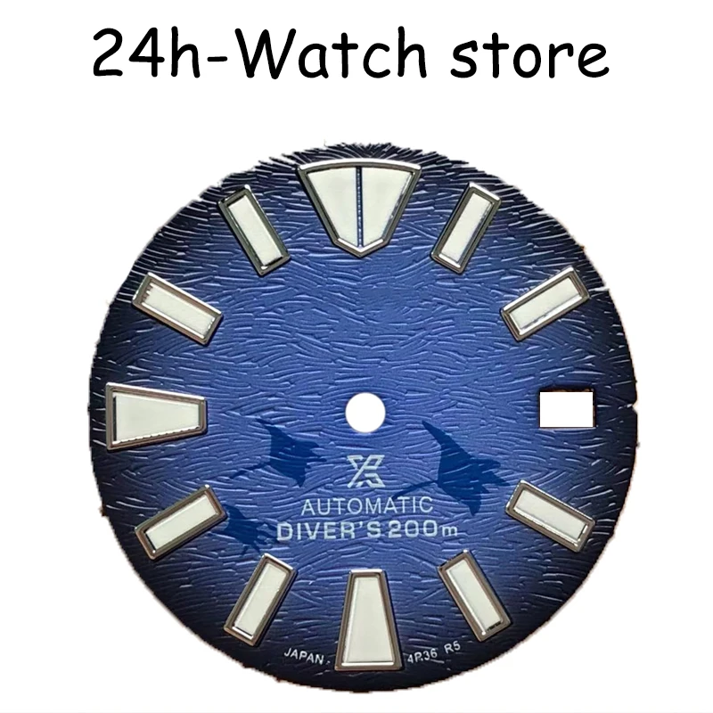 Substitute modified literal abalone dial 28.5mm dark blue literal suitable for nh35 movement surface strong night light