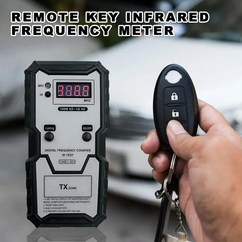 

Universal Remote Control Wireless Frequency Measuring Instrument For Car Keys With LED Light 9V Indicator Light Anti Fall