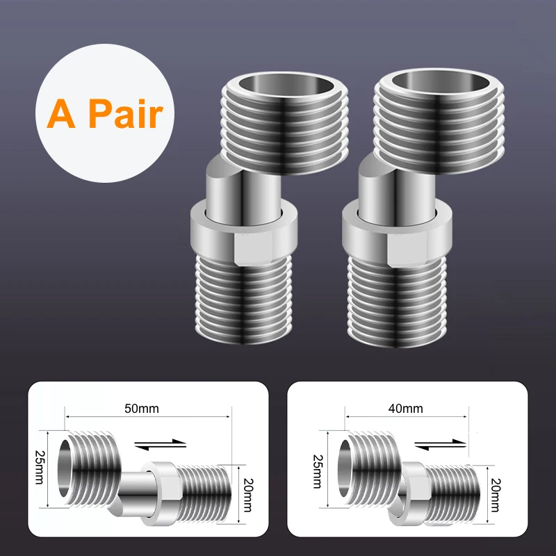 Угловой удлинитель для душа VGX, телескопические изогнутые ножки, регулируемый на 360 градусов смеситель для душа, угловой адаптер, эксцентриковый винт для ванной комнаты