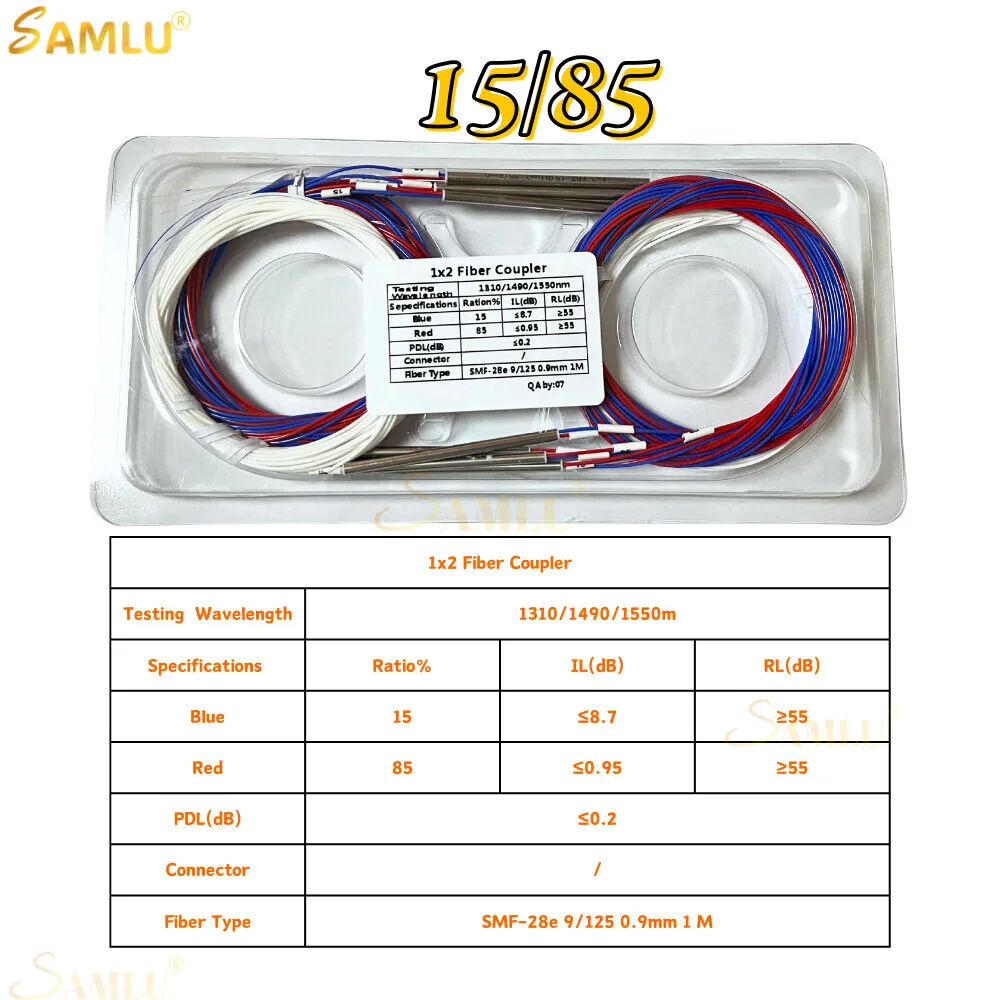 15/85 10 шт. 1X2 волоконно-оптический FBT сплиттер различных типов 0 9 мм ультратонкий