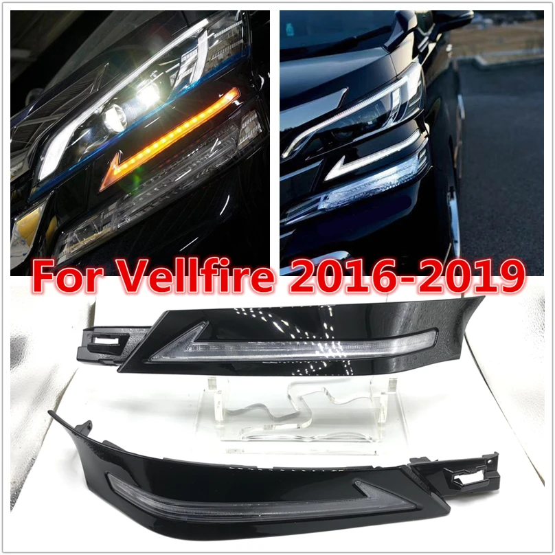 

LED Daylight for Toyota Vellfire 30 with running siganls 2015 2016 2017 2018 12v LED CAR DRL Daytime Running Lights fog lamp