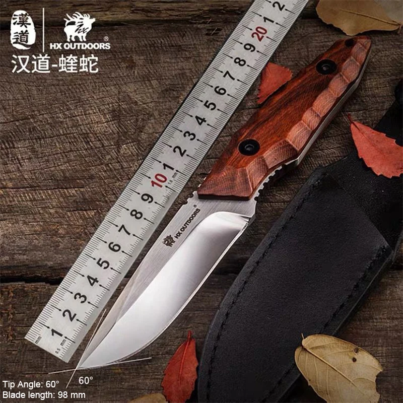 

HX OUTDOORS tactical Survival knife self-defense camping mountaineering use EDC tools pear wood handle straight knife collection