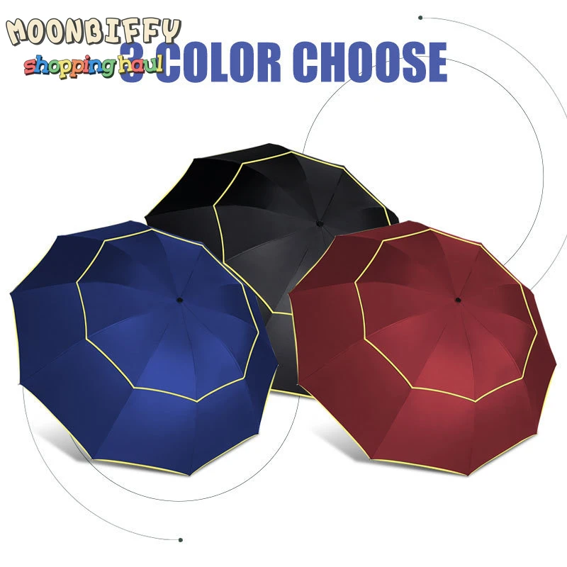 

Big Top Quality Umbrella Men Rain Woman Windproof Large Paraguas Male Women Sun 3 Floding Big Umbrella Outdoor Parapluie Moshino