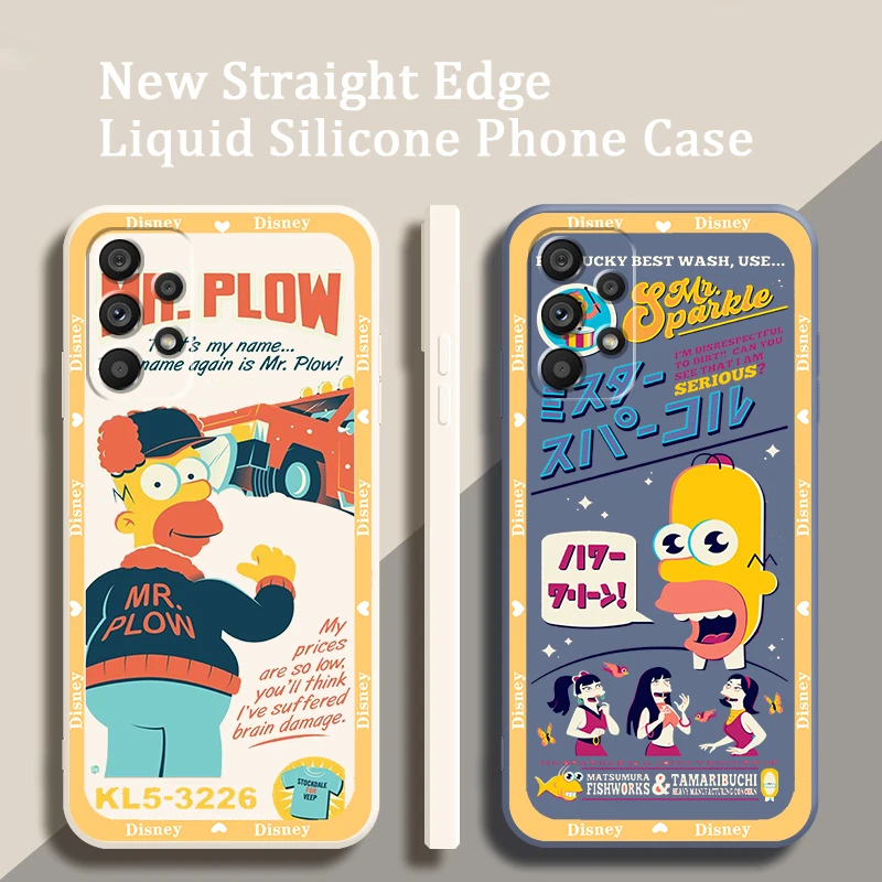 

Cool Simpsons Homer Disney Liquid Rope Funda Phone Case For Samsung A73 A53 A33 A52 A32 A23 A22 A71 A51 A21S A03S A50 A30 5G