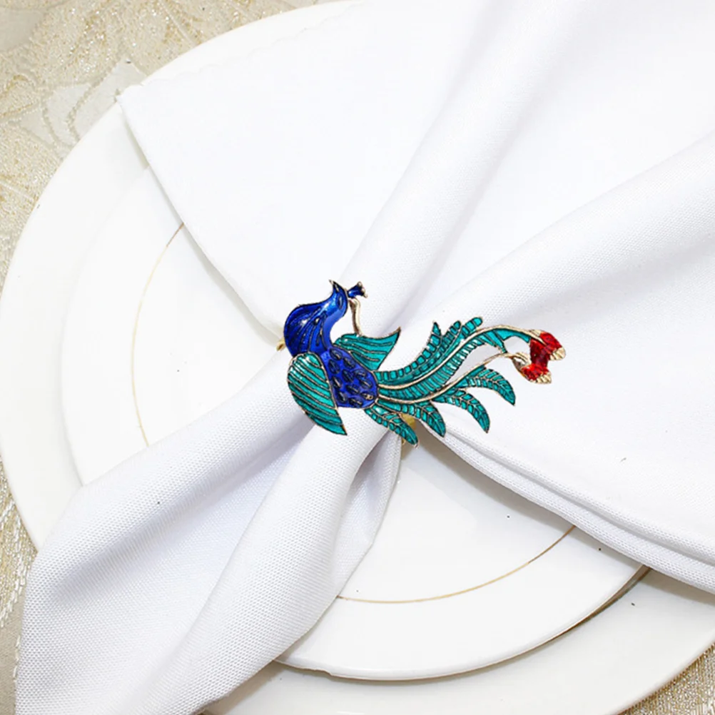 

6 Pcs Table Top Decor Metal Napkin Holders Wedding Delicate Dinning Dining Ring Alloy Rings Desktop Decoration