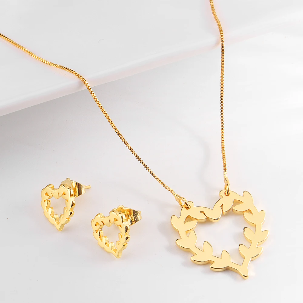 

Women's Fashion Jewelry Set Necklaces and Earrings Gold Plated Brass Necklaces Ladies Fashion Jewelry