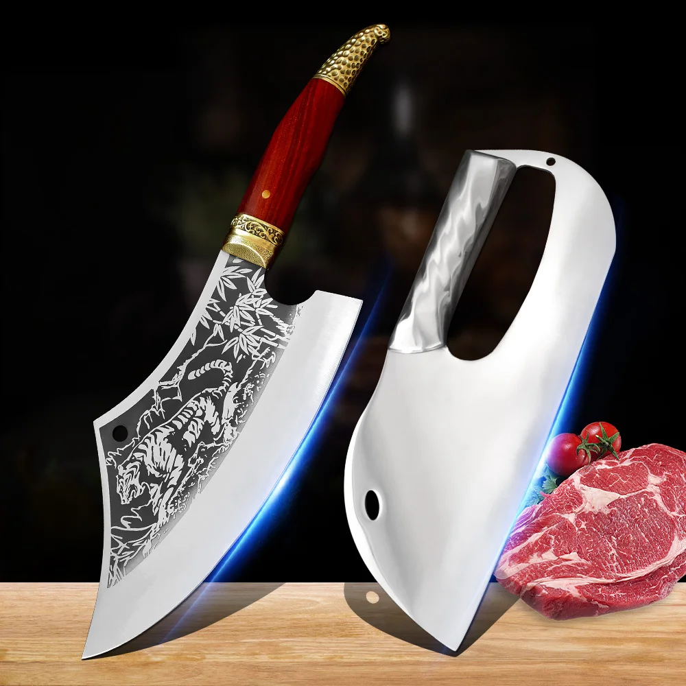 

Kitchen Knives Stainless Steel Boning Butcher Knife Cleaver Meat Beef Chopping Vegetables Fruit Cleaver Outdoor Survival Knives