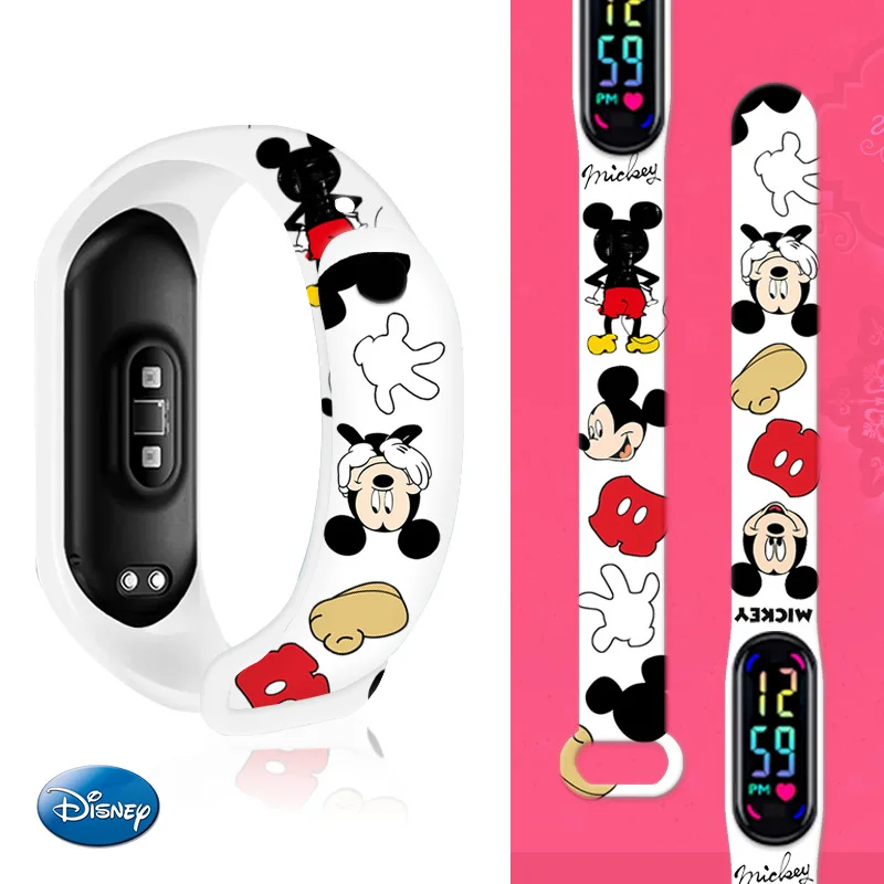 

Disney Mickey Minnie Mouse Kids' Watches Cartoon Character Figures LED Touch Waterproof Electronic Kids Watch Birthday Gifts