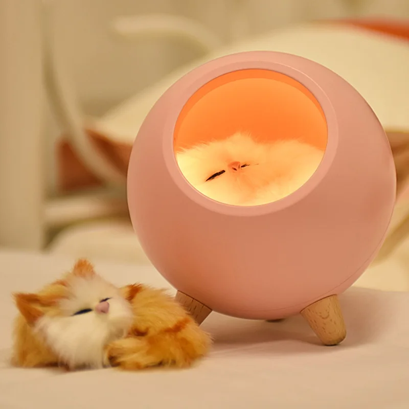 LED Night Lamp Decorate Desk Light Battery Dream Cat Holiday Creative Rechargable Bulb for Baby Dedroom Luminar
