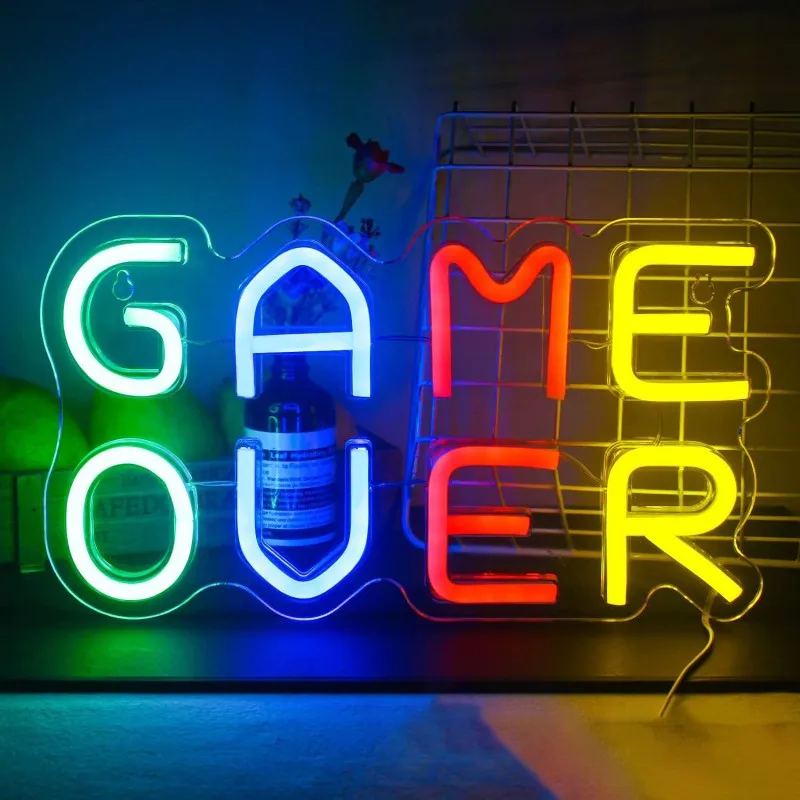 

LED Gaming New Game Neon Light Sign Control Decorative Lamp Colorful Lights Game Lampstand LED Light Bar Club Wall Decor