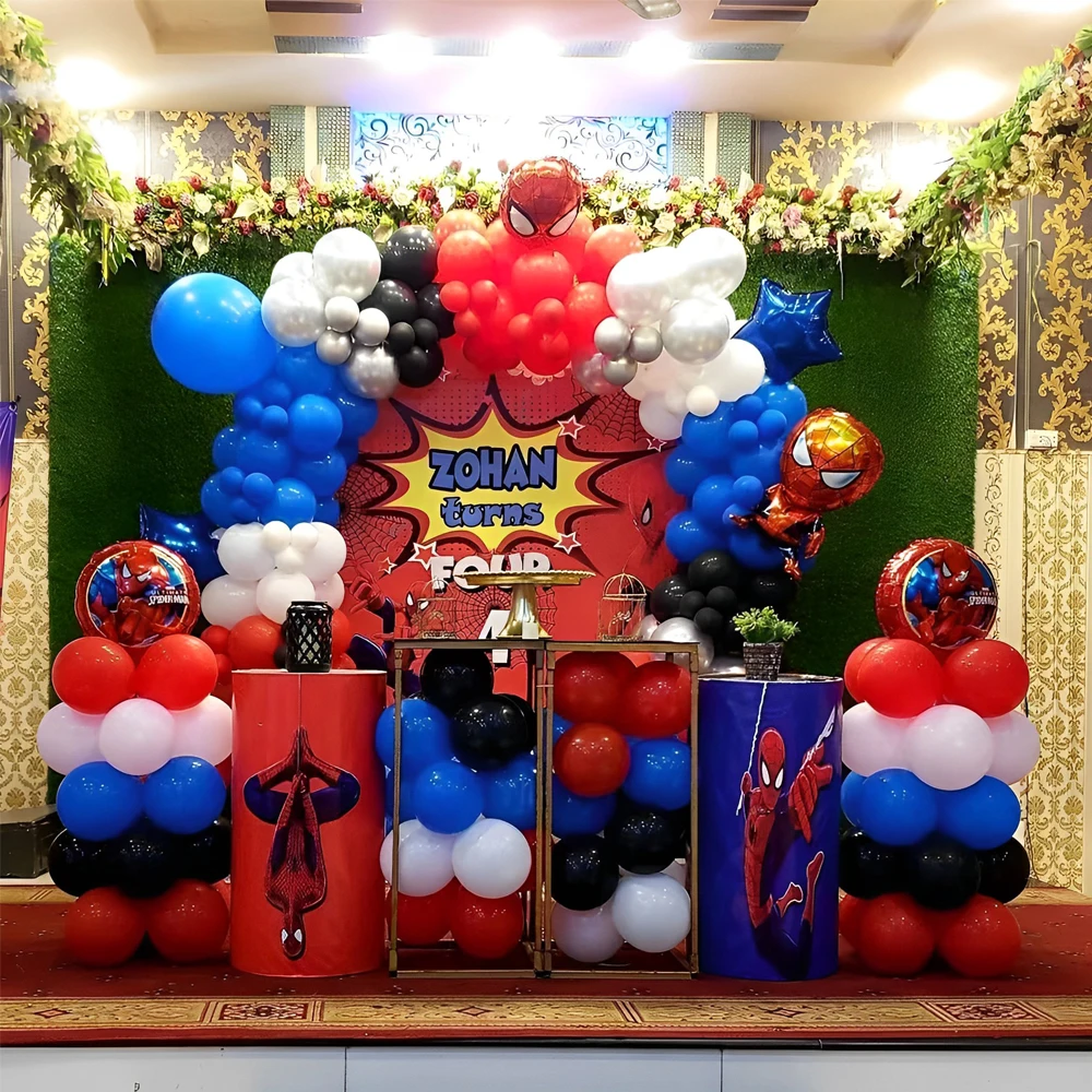 

133pcs Superhero Spiderman Balloon Arch Garland Kit Blue Red Latex Balloons Boys Birthday Party Decorations Baby Shower Supplies