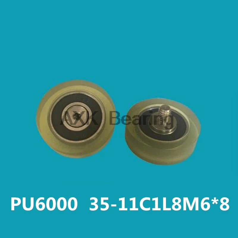 

6000 2RS Screw Pulley Bearing OD 35 mm M6*8 ( 2 PCS ) Doors and Windows Roller Mute Wheel POM 6000 RS Plastic Covered Bearings