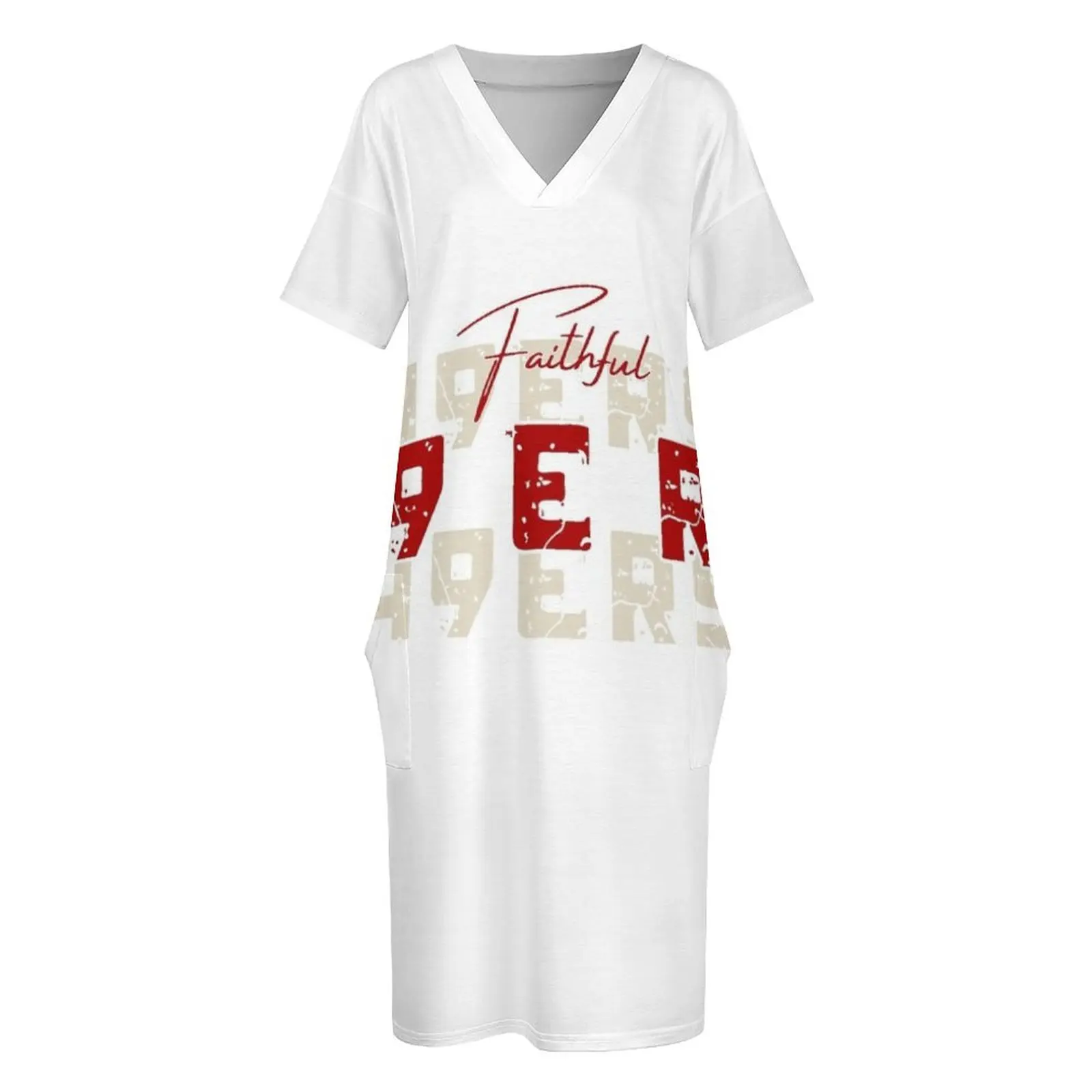 FAITHFUL TO THE BAY 49ERS SAN FRANCISCO Свободное платье с карманами летние платья для женщин