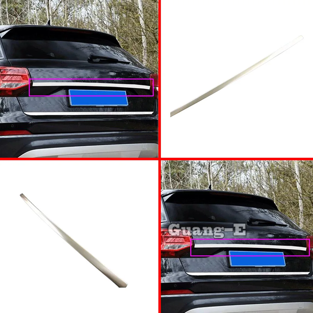 

Автомобильный задний номерной знак из нержавеющей стали, Нижняя дверь, задняя дверь, рамка, пластина, отделка багажника лампы для Audi Q2 Q2L 2018 ...