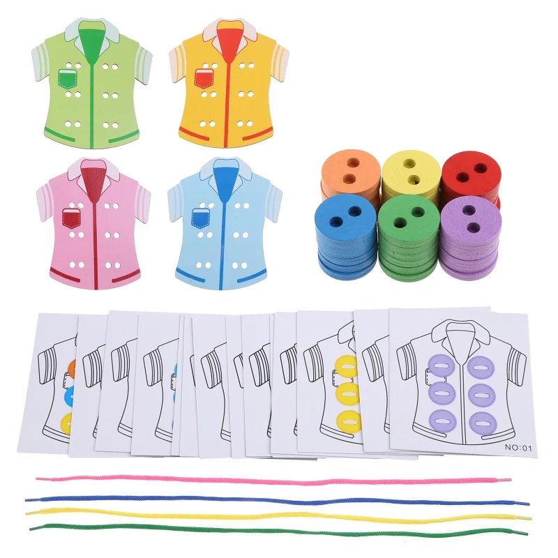 

Детская игра-мозговик Q9QB, шнуровка, одежда, Симпатичные швейные пуговицы, игрушка из войлока