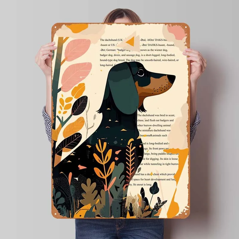 Забавный плакат с таксой металлические настенные плакаты ретро жестяные знаки