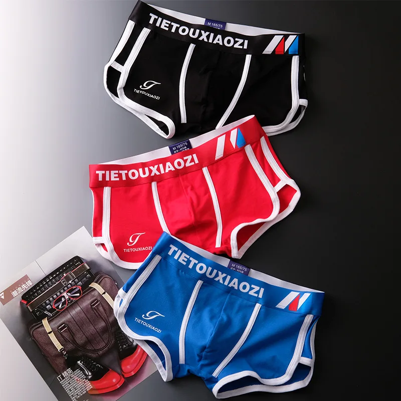 

2022 Personality Trendy Men's Underwear, Cotton Letter Stitching Boxer Briefs, Young Students, Boys, Low-waist Sexy Korean Style
