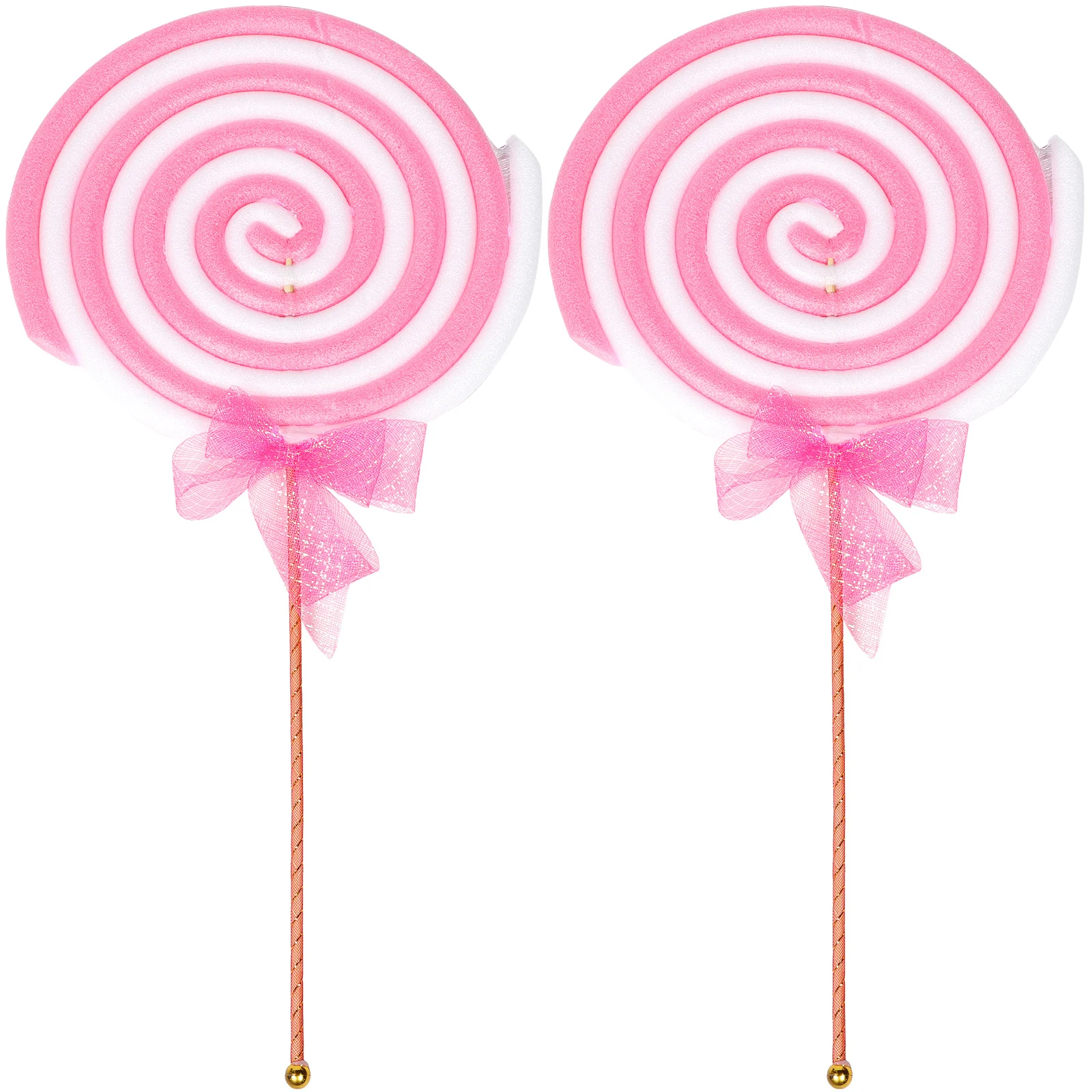 

2 Pcs Lollipop Photo Cake Decorations Theme Prop Top Hat Simulation Food Plastic Child