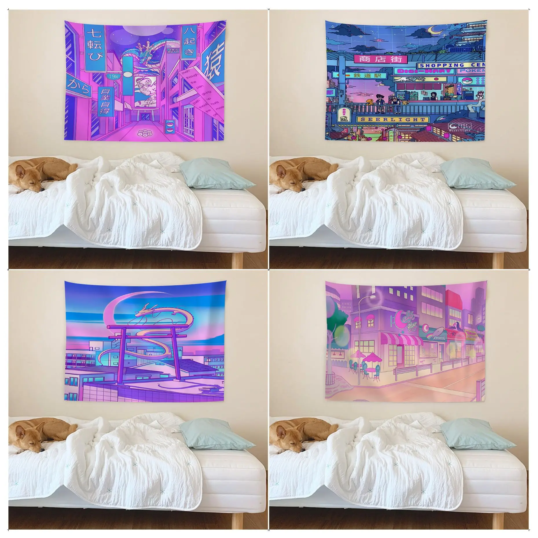 

Comic Kawaii Room Decoration Wall Tapestry for Living Room Home Dorm Decor Wall Art Decor
