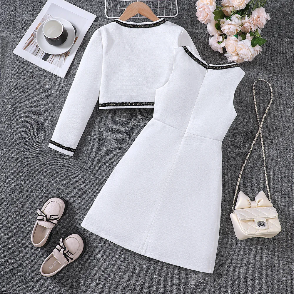 2024 комплект одежды для девочек футболка с длинным рукавом и круглым вырезом в