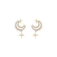 star moon earrings stud asterism crystals cute earring for women 2022 new trendy korean charm luxury jewelry gifts wholesale