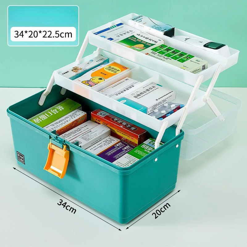 

Supper Big 3 Layer Portable First Aid Kit Plastic Drug Multi-Functional Medicine Cabinet Family Emergency Kit Box