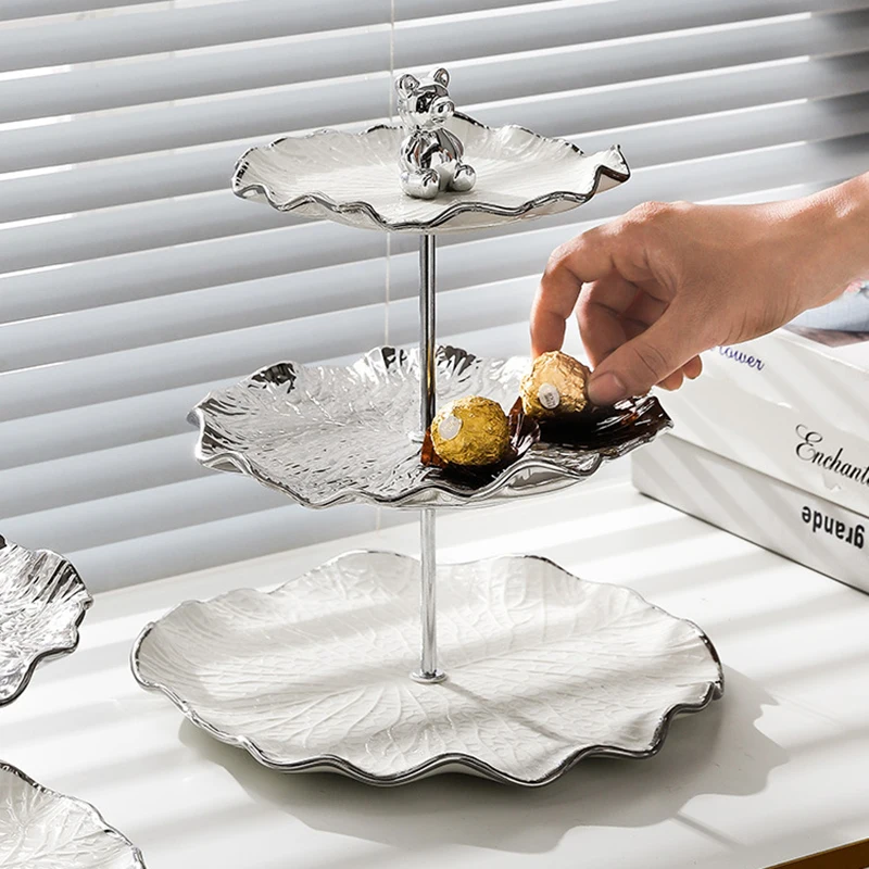 

2/3 ярусов, поднос для фруктов, Западная керамика, подставка для мисок, декоративный поднос для конфет, для дома