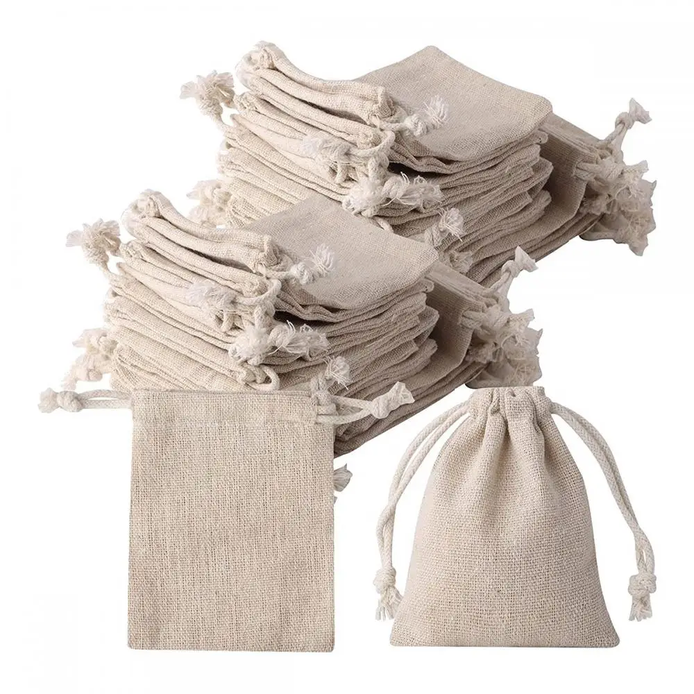 

20Pcs Small Burlap Bags with Drawstring 3X4Inch Gift Little Burlap Drawstring Bags Reusable to Store Tea Sachet Bags