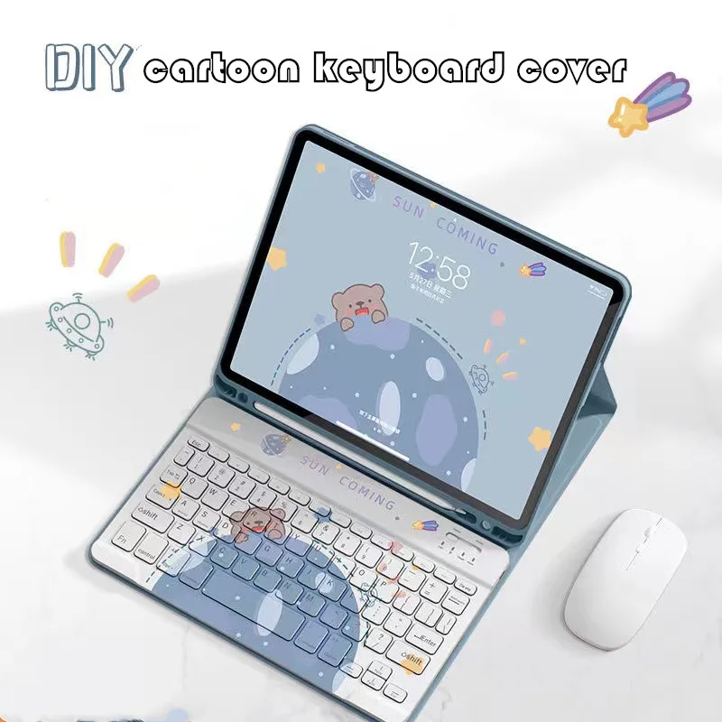 

For Ipad 2021 Pro 11 12.9 2018 Case with Pencil Slot and Bluetooth Keyboard Mouse for Ipad Air 4 10.9 Air 3 10.5 Air 1 2 9.7