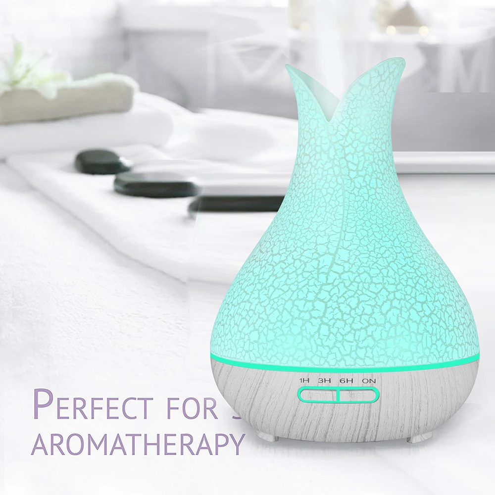 Electric Air Humidifier Remote Control Diffuser Aroma Humidifier Oil Diffuser Ultrasonic Wood Grain Mist Maker 7Color LED Light enlarge