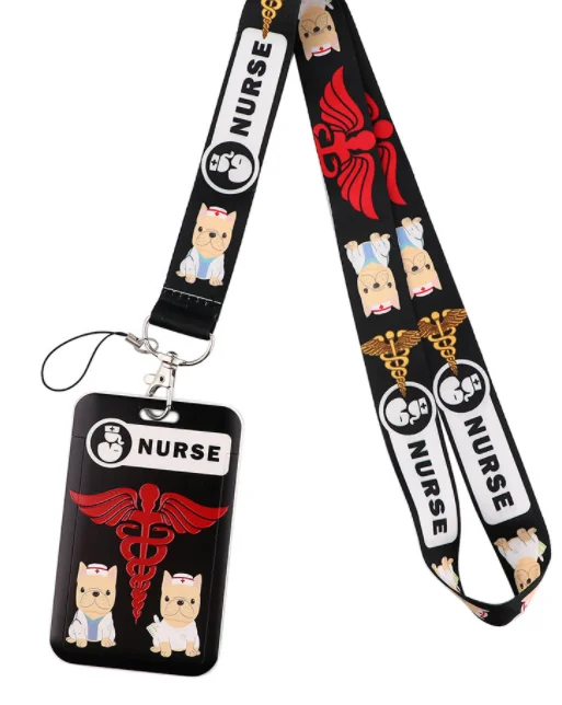 

lot 10 set Butterfly doctor nurse Named Card Holder Identity Badge with Lanyard Neck Strap Card Bus ID Holders With Key Chain