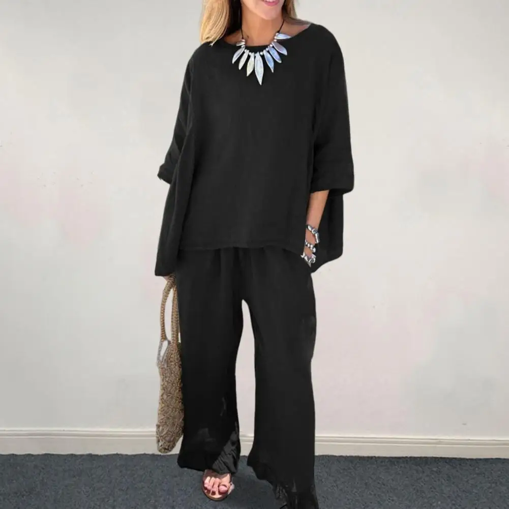 Женский роскошный костюм из блузки и брюк Привлекательный комплект двух