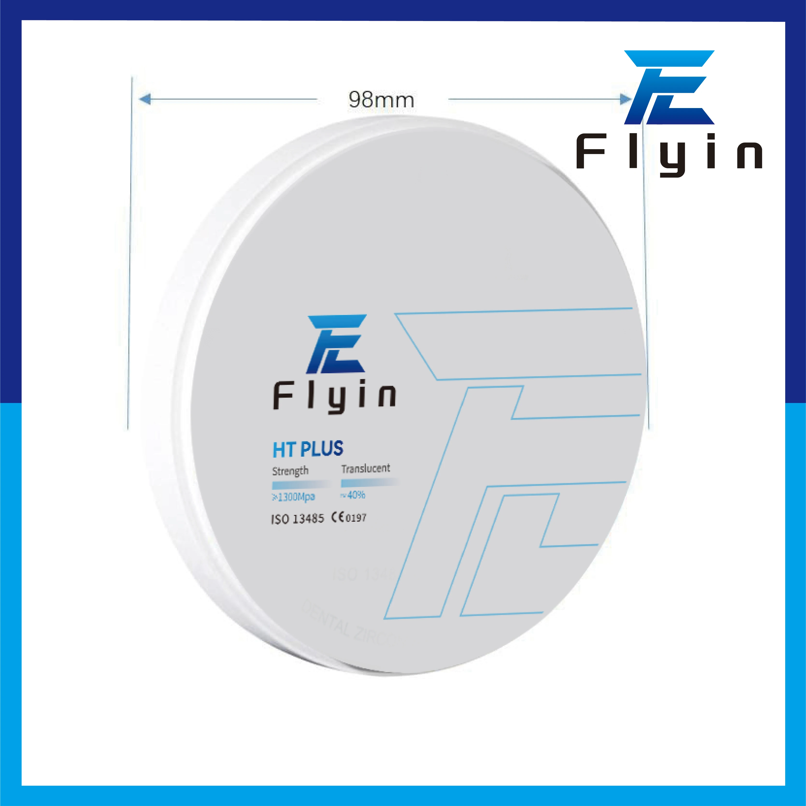 Flyin циркониевый стоматологический блок монослойный Цирконий чистый HT-Plus прочный